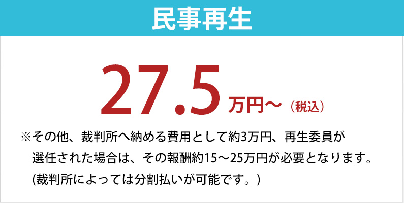 民事再生　司法書士費用